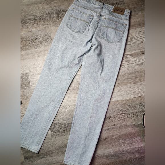 Express Blues High Rise Vintage 1990s Light Blue Denim Straight Leg Jeans - Picture 6 of 12